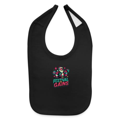 Festival of Gains Funny Gym Santa Christmas - Baby Bib