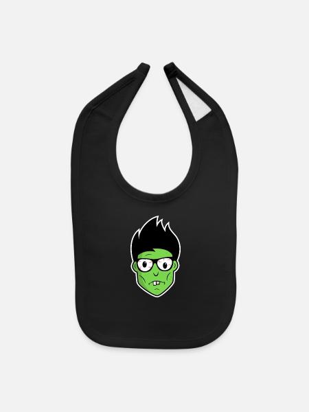 Nerd Zombie - Baby Bib - black - Front