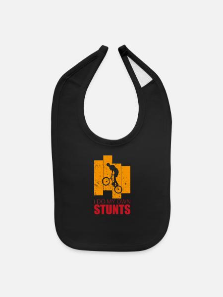 Stunts Bike Cyclist Sport - Baby Bib - black - Front