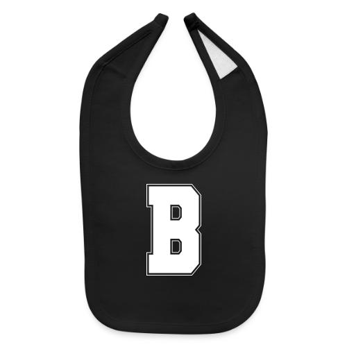 White Letter B – Varsity Alphabet Monogram - Baby Bib