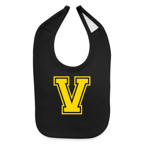 Letter V – Capital Athletic Alphabet Monogram - Baby Bib