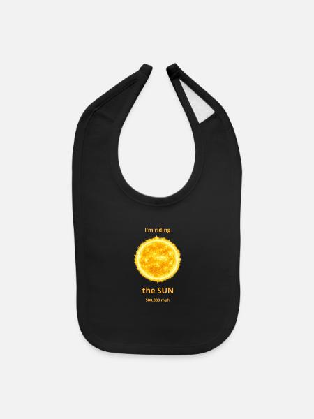 Riding the Sun at 500k mph - Baby Bib - black