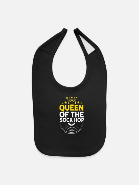 Rockabilly Music Queen Of The Sock Hop For Women - Baby Bib - black - Front