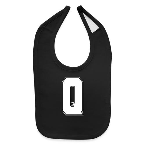 White Letter Q – Varsity Alphabet Monogram - Baby Bib