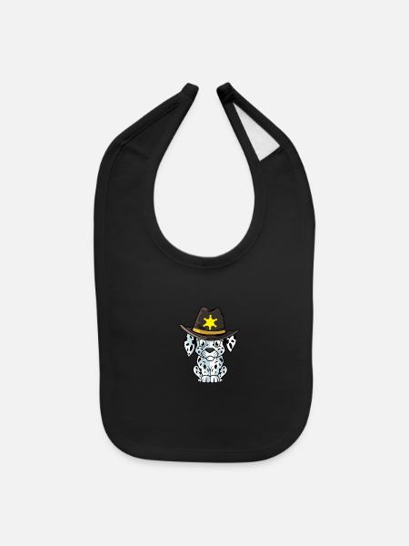 Sheriff Dalmatian Patrolman Gift - Baby Bib - black - Front