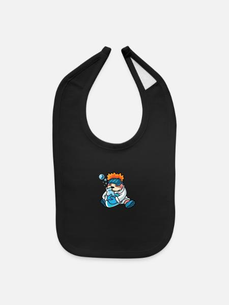 Sloth Nerd Nerd Gift - Baby Bib - black - Front