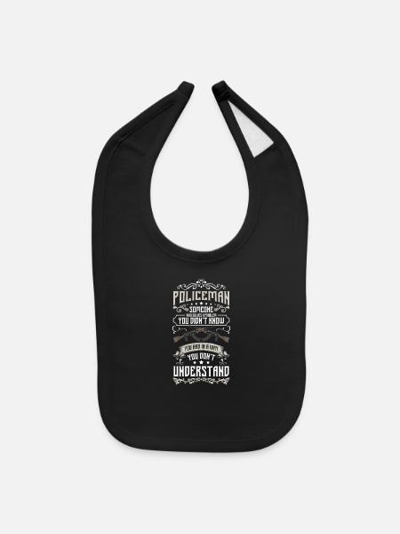 Officer Sheriff Fingerprint Security - Baby Bib - black - Front