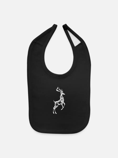 Stag Tribal Silhouette - Baby Bib - black - Front