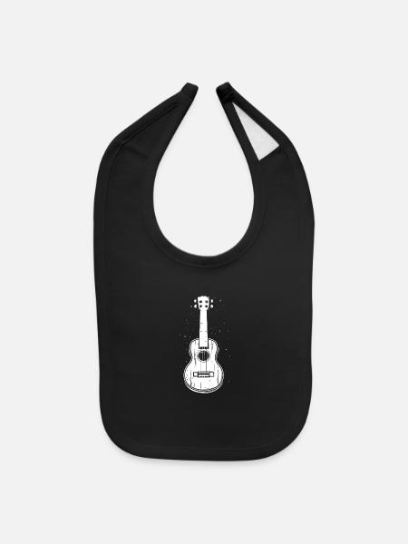 Ukulele Drawing - Baby Bib - black - Front
