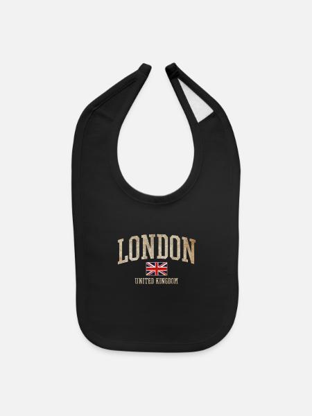 London Uk - Baby Bib - black - Front