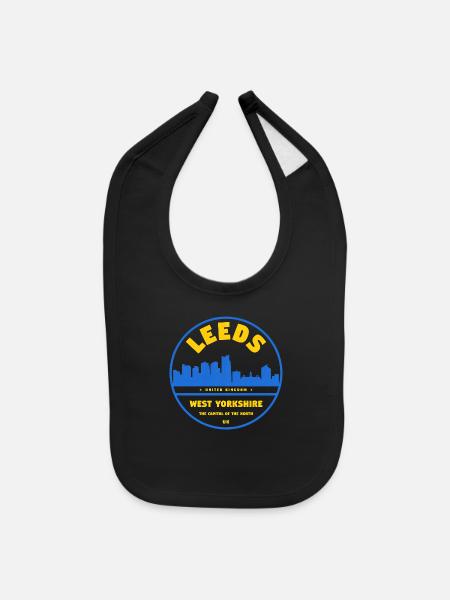 Leeds UK - Baby Bib - black - Front