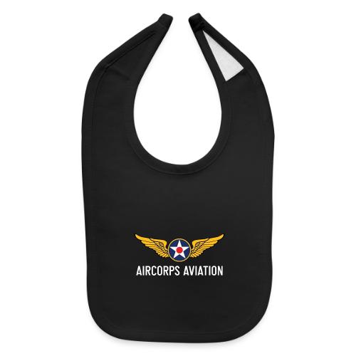 AirCorps Logo White Letters - Baby Bib