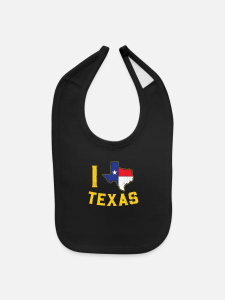 I Love Texas - Baby Bib - black