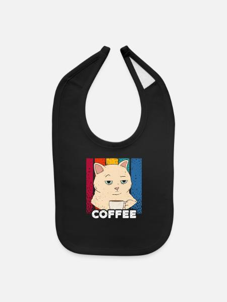 Coffee - Baby Bib - black - Front