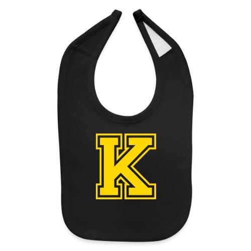 Letter k – Capital Athletic Alphabet Monogram - Baby Bib