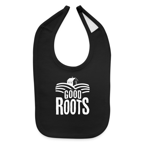 Good Roots Logo White - Baby Bib