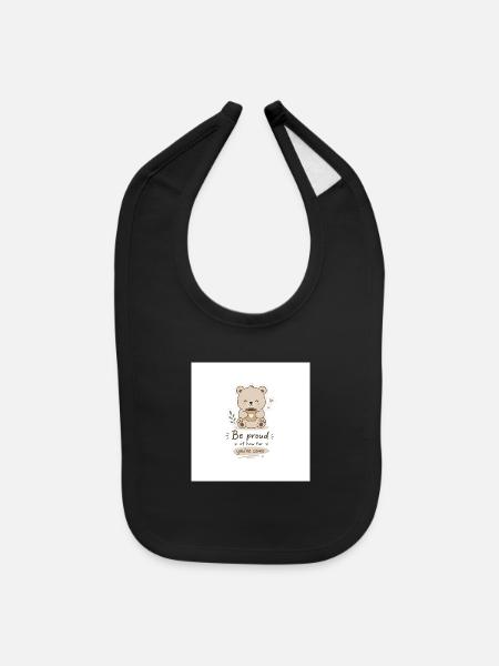 Be Proud of How Far You've Come - Baby Bib - black - Front