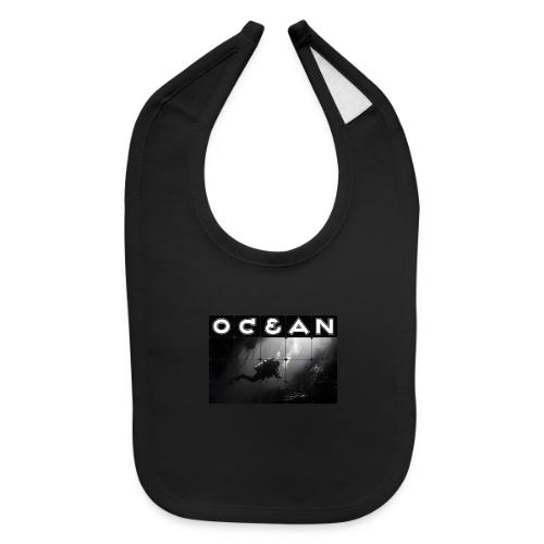 Ocean: Monochrome descent of a scuba diver - Baby Bib