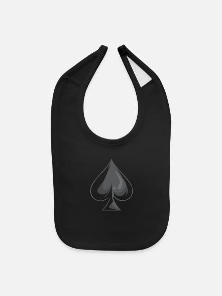 Black Ace of Spades Poker - Baby Bib - black - Front