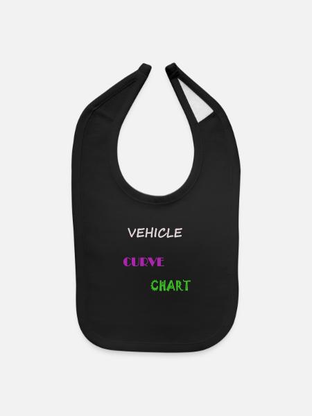 Vehicle Curve Chart - Baby Bib - black - Front