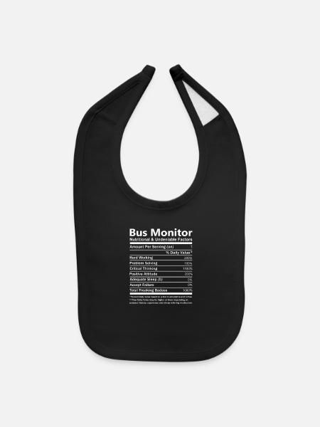 Bus Monitor T Shirt - Nutritional And Undeniable F - Baby Bib - black - Front