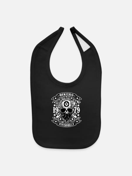 Rockabilly Clothing Psychobilly Vintage - Baby Bib - black - Front