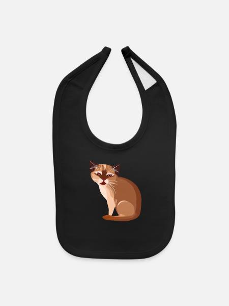 sad cat - Baby Bib - black - Front