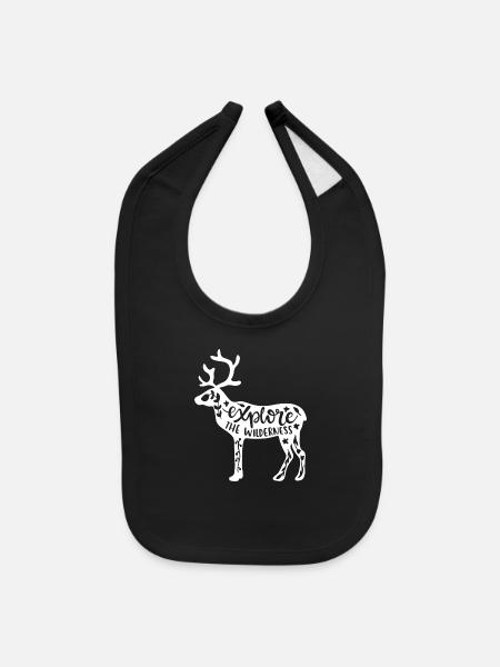 Explore The Wilderness - Baby Bib - black - Front