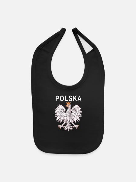 Polska National Eagle Deluxe Polonais - Bavette pour bébé - noir - Devant
