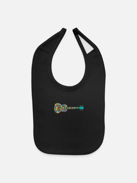 Uke Ukulele - Baby Bib - black - Front
