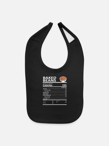 fèves au lard faits nutritionnels Thanksgiving x mas - Bavette pour bébé - noir - Devant