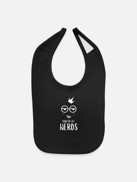 King Of All Nerds - Nerd - Baby Bib - black - Front