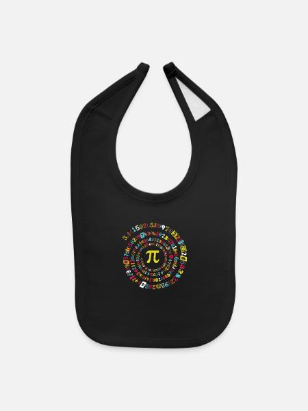 Funny Pi Day Shirt Spiral Pi Math Tee pour Pi Day - Bavette pour bébé - noir - Devant