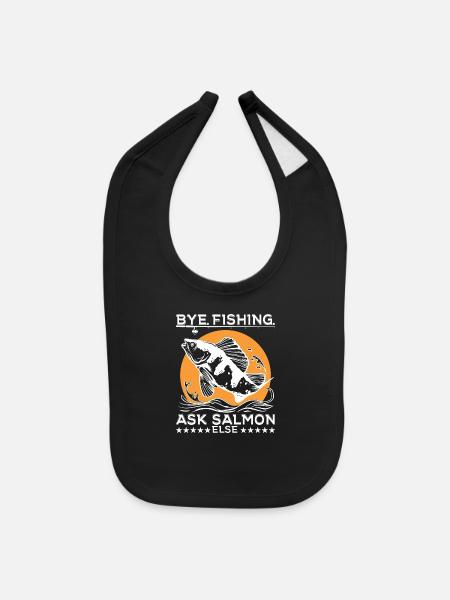 Hilarious Fishing - Baby Bib - black - Front