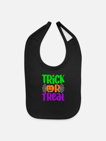 Trick Or Treat - Baby Bib - black - Front