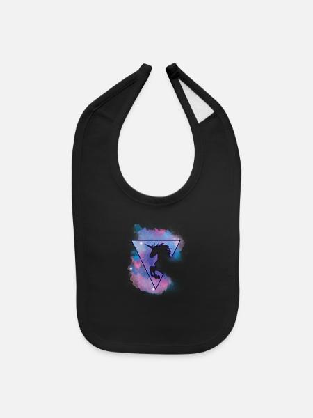 Unicorn Triangle - Baby Bib - black - Front