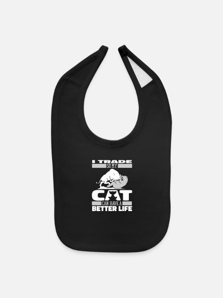 Day Trader Day Trading Cat - Bavette pour bébé - noir - Devant
