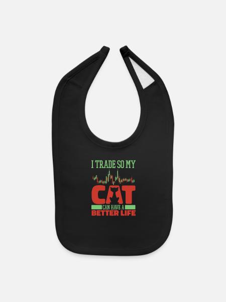 Day Trader Day Trading Cat - Bavette pour bébé - noir - Devant