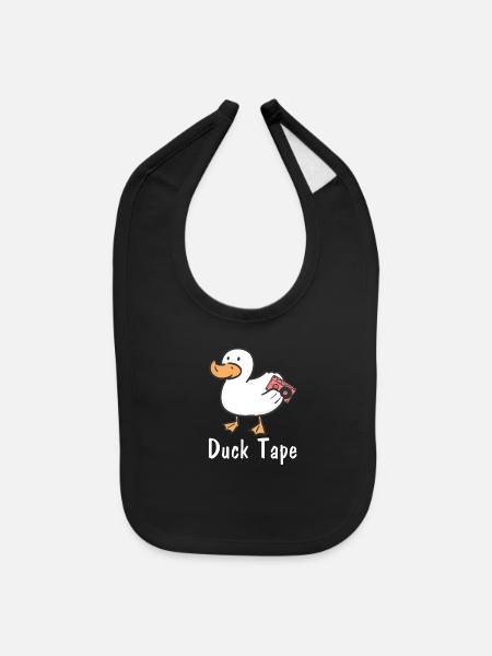 Duck Tape Cassette Tape Music Retro 80s - Baby Bib - black - Front