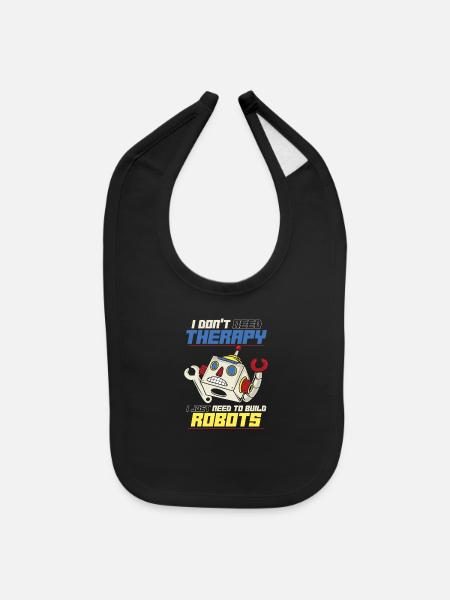 Robotics Robots - Baby Bib - black - Front