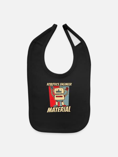 Robotics Robots - Baby Bib - black - Front