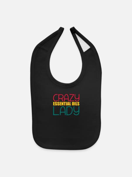 Essential Oils Crazy Essential Oils Lady - Baby Bib - black - Front