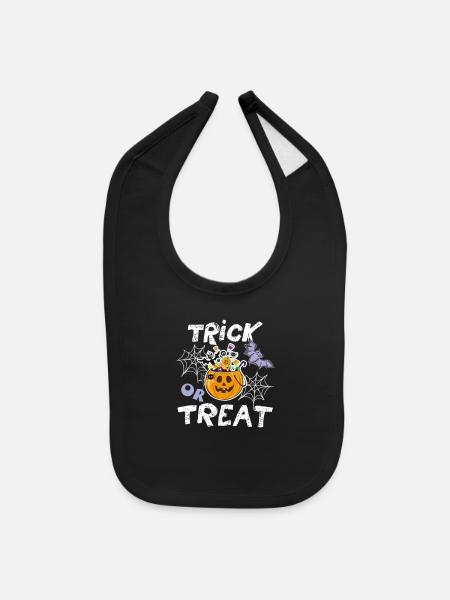 TRICK OR TREAT - Baby Bib - black - Front