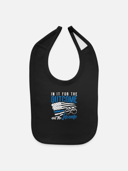 Probation Officer In It For The Outcome Sheriff - Baby Bib - black - Front