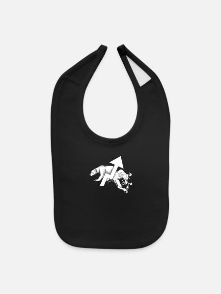 Day Trader Day Trading Bear Bull - Bavette pour bébé - noir - Devant