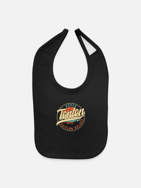 Super Tonton Édition Deluxe Humour T Shirt copie - Bavette pour bébé - noir - Devant