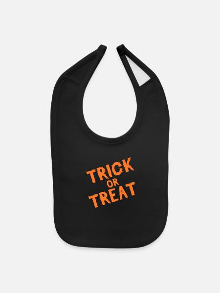 Trick or treat - Baby Bib - black - Front