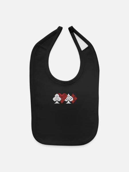 Poker - Baby Bib - black - Front