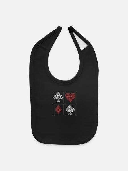 Poker - Baby Bib - black - Front