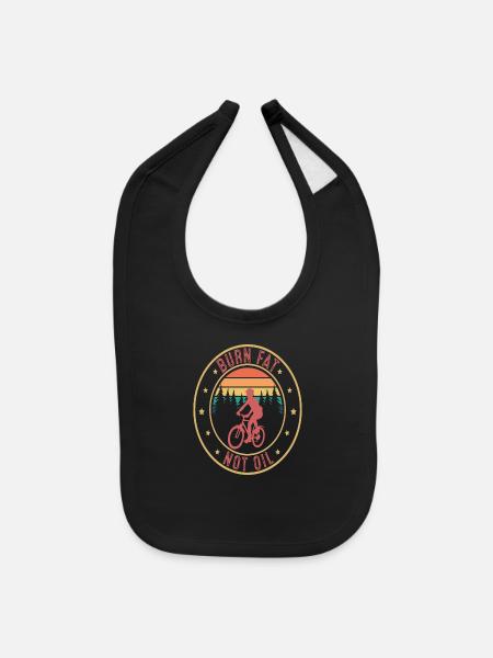 Burn Fat not Oil - Baby Bib - black - Front